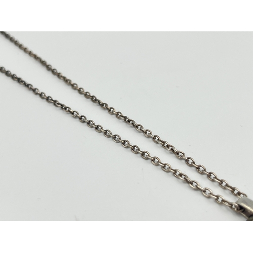 2363A - A .925 silver chain necklace with hallmarked London silver ingot pendant - approx. gross weight 17.5... 