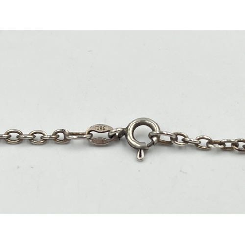 2363A - A .925 silver chain necklace with hallmarked London silver ingot pendant - approx. gross weight 17.5... 