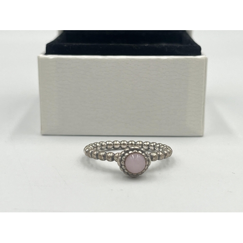 2367 - Six .925 silver rings to include two Pandora, 9ct and .925 opal solitaire etc. - approx. gross weigh... 