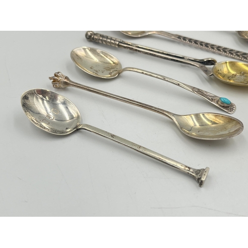 2525 - Seven silver and white metal teaspoons, four hallmarked sterling silver - approx. gross weight 52g, ... 