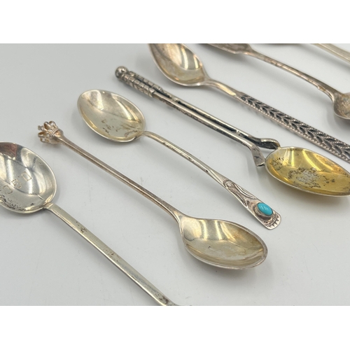 2525 - Seven silver and white metal teaspoons, four hallmarked sterling silver - approx. gross weight 52g, ... 