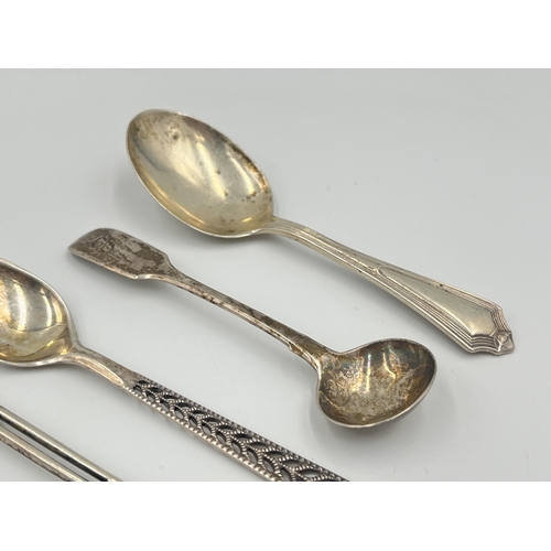 2525 - Seven silver and white metal teaspoons, four hallmarked sterling silver - approx. gross weight 52g, ... 