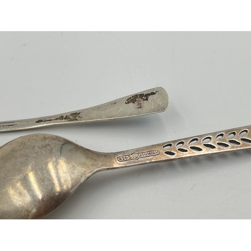 2525 - Seven silver and white metal teaspoons, four hallmarked sterling silver - approx. gross weight 52g, ... 