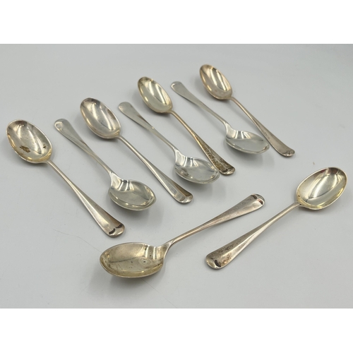 2526 - A set of nine George V Harrods Ltd. hallmarked Sheffield silver teaspoons, dated 1933 - approx. gros... 