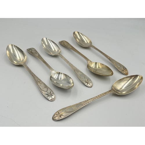 2527 - A set of six Edwardian Gibson & Co. Ltd. hallmarked Dublin silver teaspoons, dated 1907 - approx. gr... 