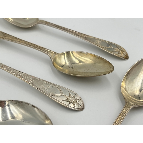 2527 - A set of six Edwardian Gibson & Co. Ltd. hallmarked Dublin silver teaspoons, dated 1907 - approx. gr... 