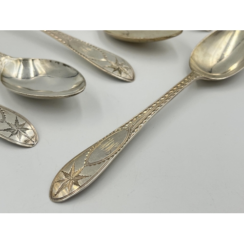 2527 - A set of six Edwardian Gibson & Co. Ltd. hallmarked Dublin silver teaspoons, dated 1907 - approx. gr... 