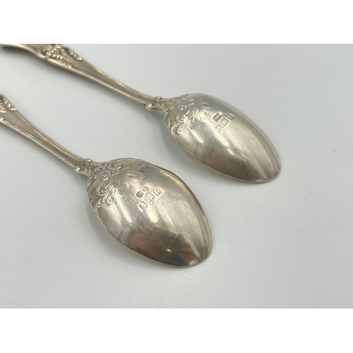 2539 - Six Docker & Burn Ltd. hallmarked Birmingham silver teaspoons, four dated 1930, one dated 1928 and o... 