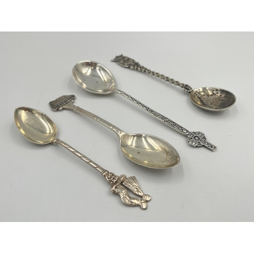 2541 - Three silver spoons, two hallmarked sterling and one .800 together with one white metal - approx. co... 