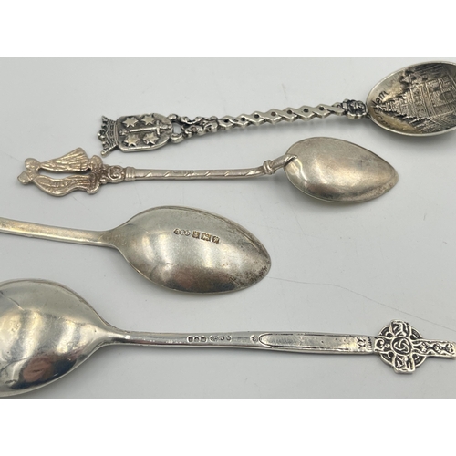 2541 - Three silver spoons, two hallmarked sterling and one .800 together with one white metal - approx. co... 