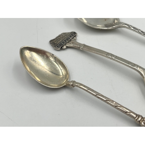 2541 - Three silver spoons, two hallmarked sterling and one .800 together with one white metal - approx. co... 