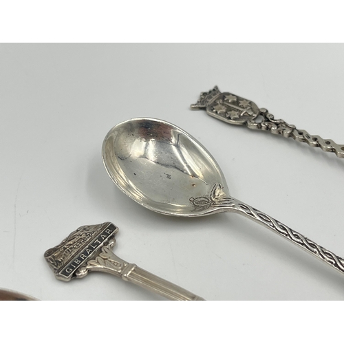 2541 - Three silver spoons, two hallmarked sterling and one .800 together with one white metal - approx. co... 