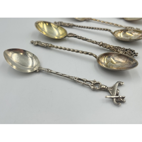 2546 - Eleven silver and white metal teaspoons, three sterling -approx. gross weight 40g, two .800 continen... 