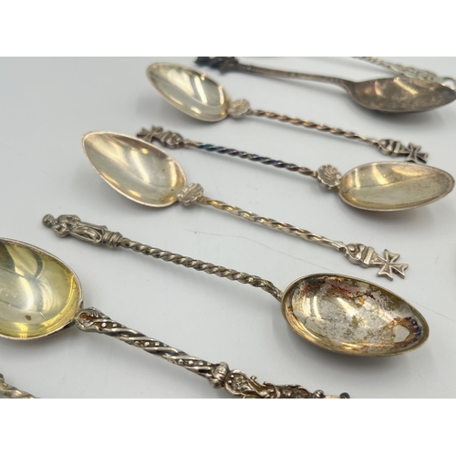 2546 - Eleven silver and white metal teaspoons, three sterling -approx. gross weight 40g, two .800 continen... 