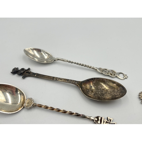 2546 - Eleven silver and white metal teaspoons, three sterling -approx. gross weight 40g, two .800 continen... 