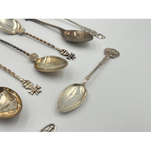 2546 - Eleven silver and white metal teaspoons, three sterling -approx. gross weight 40g, two .800 continen... 