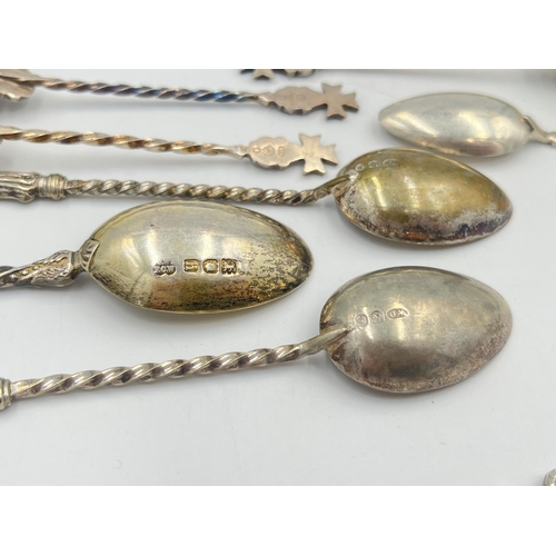 2546 - Eleven silver and white metal teaspoons, three sterling -approx. gross weight 40g, two .800 continen... 