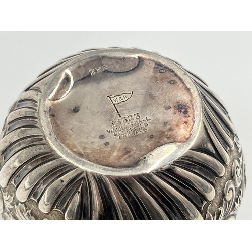 2556 - A Victorian Walker & Hall hallmarked Sheffield silver bowl with repousse design, dated 1898 - approx... 