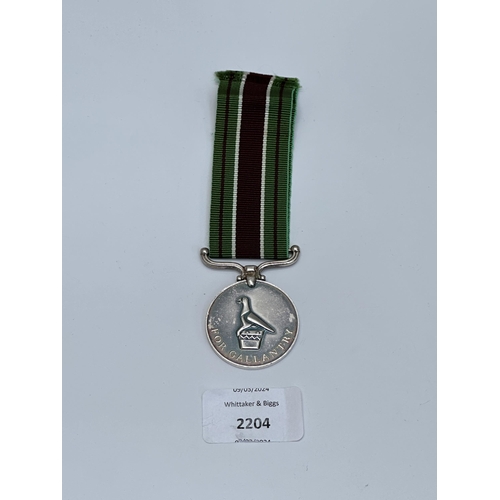 2204 - A Rhodesia Prison Service For Gallantry medal