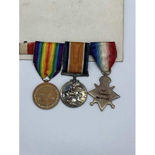 2216 - A WWI South African medal trio awarded to Spr. F. Desbery. S.A.C.S. C.R.E.