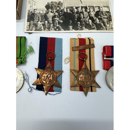 2220 - A boxed WWII British medal group with ephemera belonging to 2365706 Driver Ronald Sidney Samworth co... 