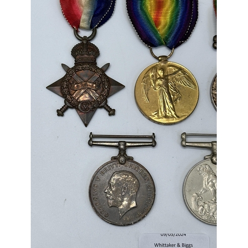 2222 - Two medal sets presented to 13825 Dvr. H.J.R Jones S.A.S.C., one WWI pair and one WWII trio