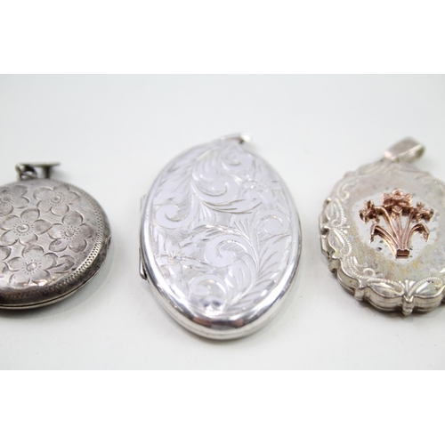 2006 - Five sterling silver locket pendants - approx. gross weight 48g