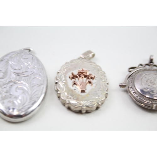 2006 - Five sterling silver locket pendants - approx. gross weight 48g