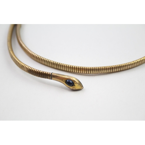 2022 - A rolled gold snake collar necklace - approx. gross weight 15g