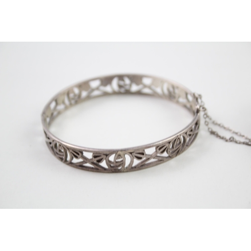 2023 - Two hallmarked sterling silver cutwork bangles - approx. gross weight 31g