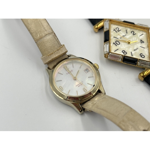 2101 - Four lady's wristwatches to include Timex Indiglo with mother of pearl dial, mid 20th century Federa... 