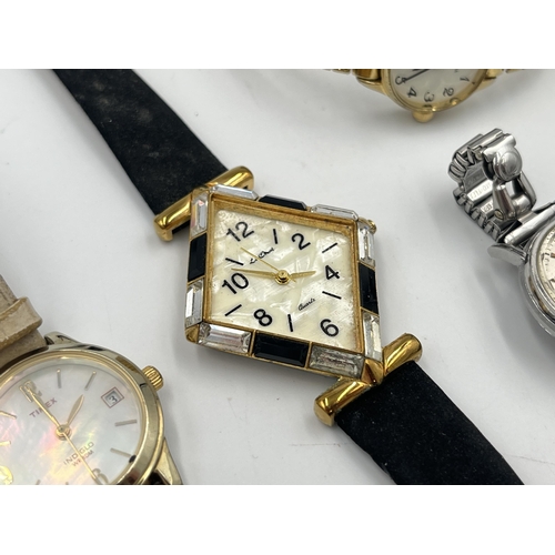 2101 - Four lady's wristwatches to include Timex Indiglo with mother of pearl dial, mid 20th century Federa... 