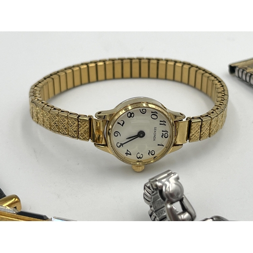 2101 - Four lady's wristwatches to include Timex Indiglo with mother of pearl dial, mid 20th century Federa... 