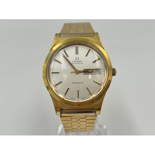 2097 - A 1970s Omega Geneve automatic 36mm men's wristwatch with date aperture at 3 o'clock and aftermarket... 