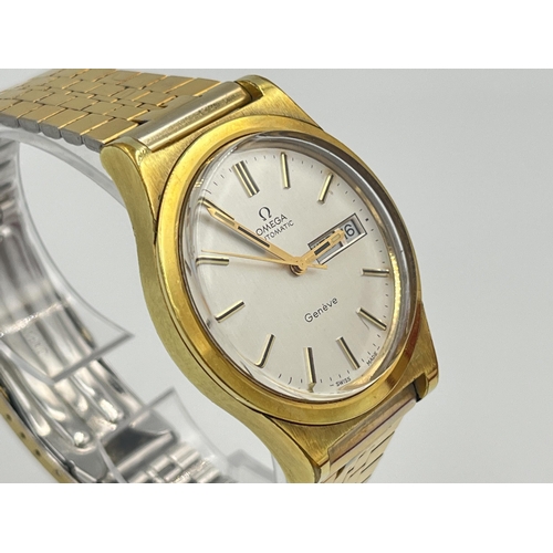 2097 - A 1970s Omega Geneve automatic 36mm men's wristwatch with date aperture at 3 o'clock and aftermarket... 