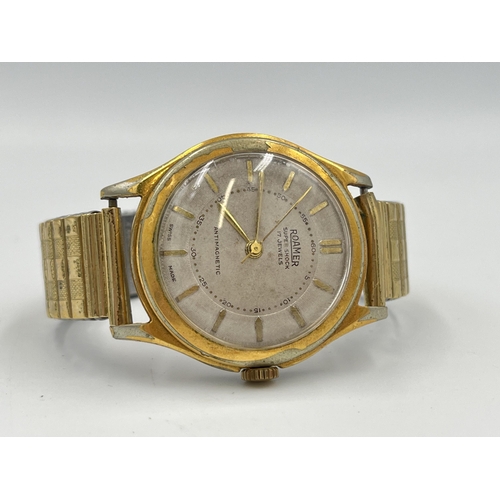 2100 - A mid 20th century Roamer Super Shock mechanical men's wristwatch