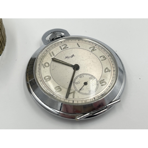 2099 - Two mid 20th century watches, one Kienzle open face hand wind pocket watch and one Bifora