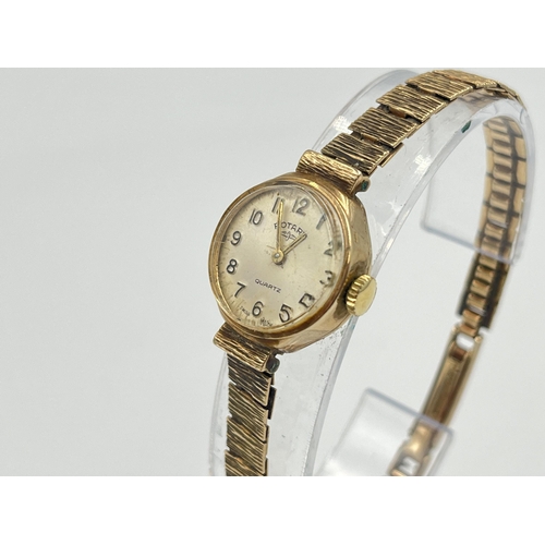 2103 - A mid 20th century Rotary mechanical lady's wristwatch with hallmarked 9ct gold case and bracelet - ... 