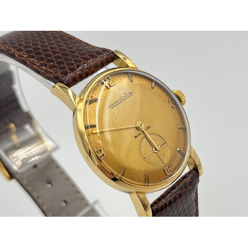 2095 - A Jaeger-LeCoultre Fauvre Leuba 18ct gold cased mechanical men's wristwatch with cal. 428/2 movement