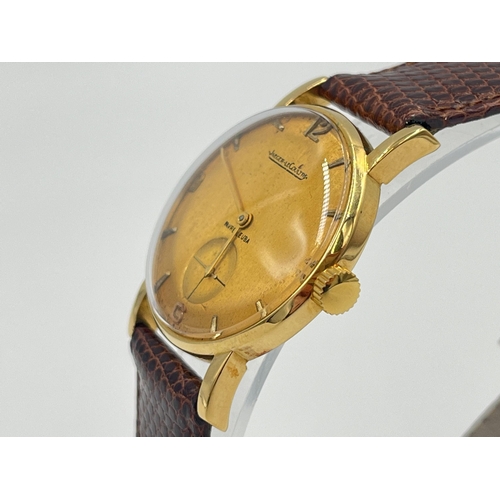 2095 - A Jaeger-LeCoultre Fauvre Leuba 18ct gold cased mechanical men's wristwatch with cal. 428/2 movement