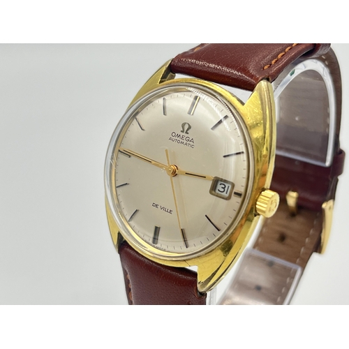 2093 - A 1970s Omega De Ville automatic 34mm men's wristwatch with date aperture at 3 o'clock