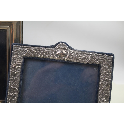 2132 - Three .925 sterling silver photograph frames - largest approx. 14cm x 18cm