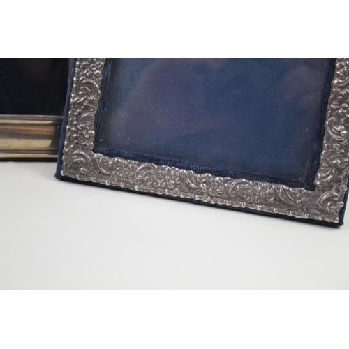 2132 - Three .925 sterling silver photograph frames - largest approx. 14cm x 18cm