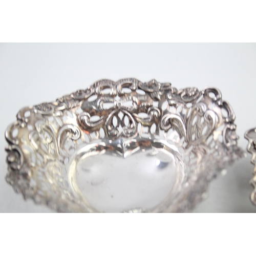 2133 - Two .925 sterling silver bon bon dishes - approx. gross weight 64g