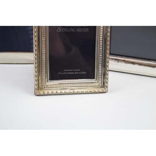 2139 - Three .925 sterling silver photograph frames - largest approx. 16cm x 21.5cm