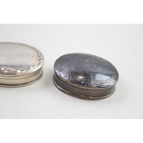 2150 - Three vintage hallmarked .925 sterling silver pill boxes, one 'lucky you' pill box containing two ha... 