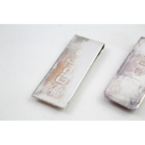 2152 - Two .925 sterling silver money clips - approx. gross weight 30g