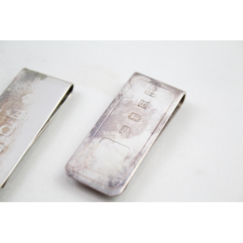 2152 - Two .925 sterling silver money clips - approx. gross weight 30g