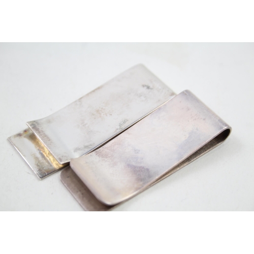 2152 - Two .925 sterling silver money clips - approx. gross weight 30g