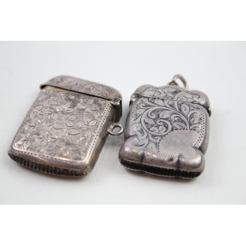 2153 - Two .925 sterling silver vesta cases - approx. gross weight 40g